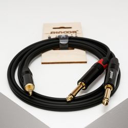 MJ2JM-6m Y-кабель 3,5 мм миниджек - 2 моно-джека 6,3 мм, 6м, SHNOOR