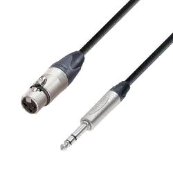 Adam Hall K5 BFV 0100  микрофонный кабель XLR(F)-6,3 Jack stereo, Neutrik, 1м