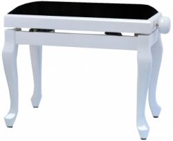 GEWA Piano Bench Deluxe Classic White Highgloss 