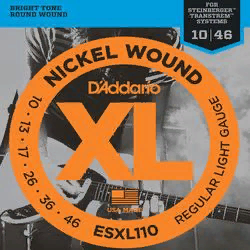 D`Addario ESXL-110  струны для электрогитары Steinberger, Sup. Light, никель, 10-46