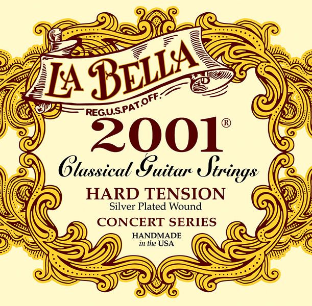 2001H 2001 Hard Комплект струн для классической гитары, сильное натяжение, посеребренные, La Bella