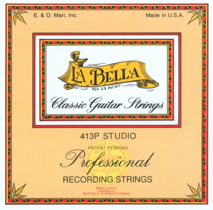 413P Комплект профессиональных полированных струн для классической гитары La Bella