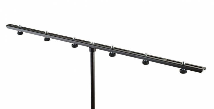 K&M 23560-300-55  держатель для 6 микрофонов с регулируемым расстоянием, чёрный