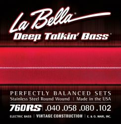 760RS Комплект струн для 4-струнной бас-гитары 40-102 La Bella
