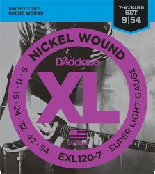 EXL120-7 XL NICKEL WOUND Super Light 7-String 9-52 D`Addario