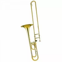 Amati AVT 578-O  тромбон помповый Bb, лак золото, short model, растр. 205мм, Red Brass bell