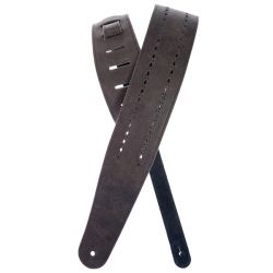 25PRF01 Vented Leather Ремень для гитары, черная кожа, рисунок отверстий Rows, Planet Waves