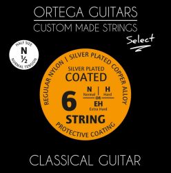 NYS12N Select Комплект струн для классической гитары 1/2, с покрытием, Ortega