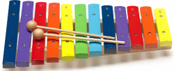 STAGG XYLO-J12 RB - деревянный ксилофон с палочками, разноцветные, 12 нот