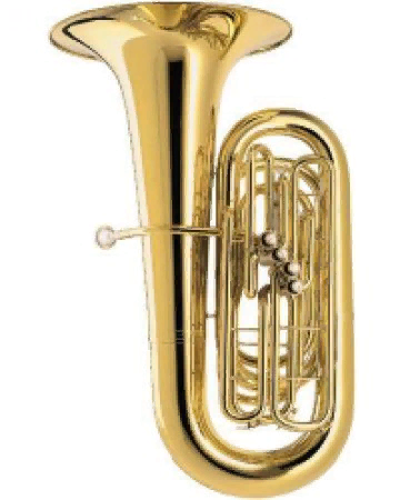 Amati ABB 621-0  туба Bb 4х помповая 4/4, лак золото, с кейсом, 500мм, 18,2мм