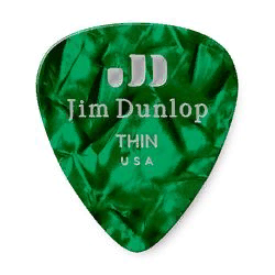 Dunlop 483P12TH Celluloid Green Pearloid Thin 12Pack  медиаторы, тонкие, 12 шт.