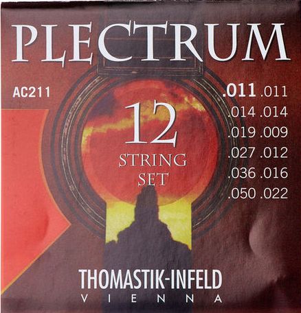 AC211 Plectrum Комплект струн для 12-струнной акустической гитары, сталь/бронза, 11-50, Thomastik