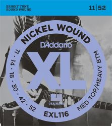 EXL116 XL NICKEL WOUND Meduim Top/Heavy Bottom 11-52 D`Addario