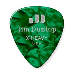Dunlop 483P12XH Celluloid Green Pearloid Extra Heavy 12Pack  медиаторы, очень жесткие, 12 шт.