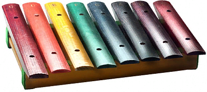 STAGG XYLO-J8 RB - деревянный ксилофон с 8 цветными клавишами (нотами) и двумя деревянными "молоточками"