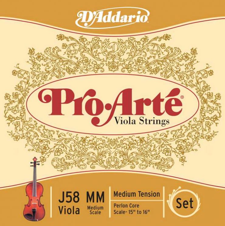 J58-MM-B10 Pro-Arte Струны для альта, среднее натяжение, 10 комплектов, D'Addario