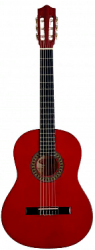 STAGG C542-TR - классическая гитара, верхняя дека: липа, задняя дека и обечайка: липа, гриф: нато, накладка: клен, бридж: клен, механика: стандартная, цвет: прозрачный красный