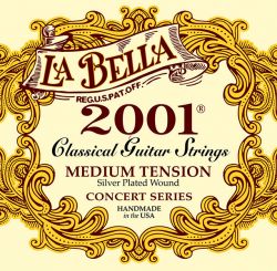 2001M 2001 Medium Комплект струн для классической гитары, среднее натяжение, посеребренные, La Bella