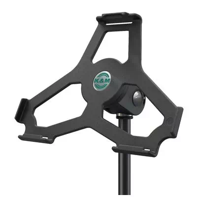 K&M 19714-300-55  держатель под iPad Air с фиксатором на микрофонную стойку, чёрный