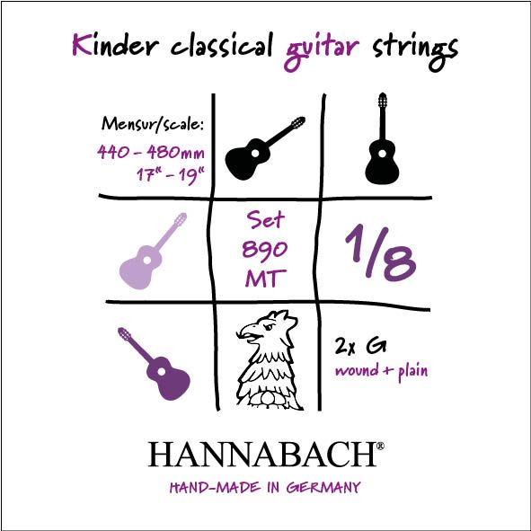 890MT18 Kinder Guitar Size  Hannabach