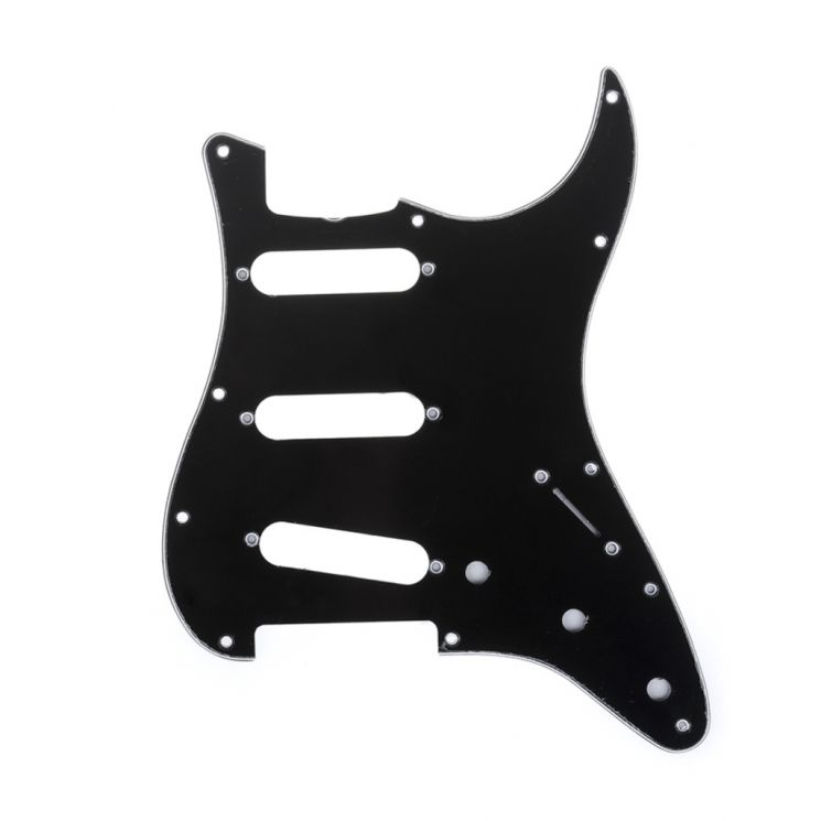 MX1388BK Защитная накладка гитары Fender Stratocaster SSS, 3 слоя, черная, Musiclily