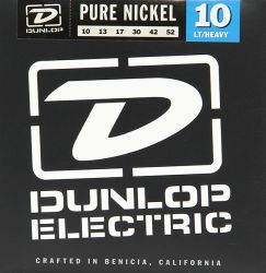 DEK1052 Pure Nickel Комплект струн для электрогитары, никель, Light/Heavy, 10-52, Dunlop