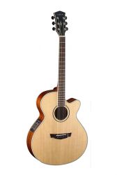 PW-370-BW-NS Электро-акустическая гитара, с вырезом, с чехлом, матовая, Parkwood