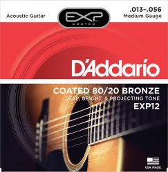 EXP12 COATED 80/20 Струны для акустической гитары Medium 13-56 D`Addario