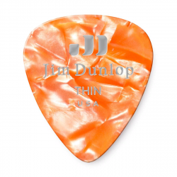 Dunlop 483P08TH Celluloid Orange Pearloid Thin 12Pack  медиаторы, тонкие, 12 шт.