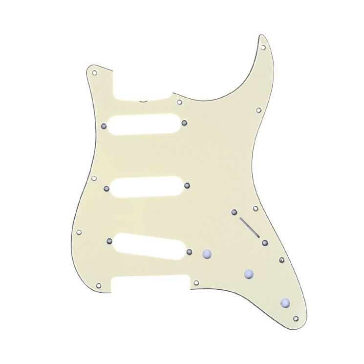 MX1388CM Защитная накладка гитары Fender Stratocaster SSS, 3 слоя, кремовая, Musiclily