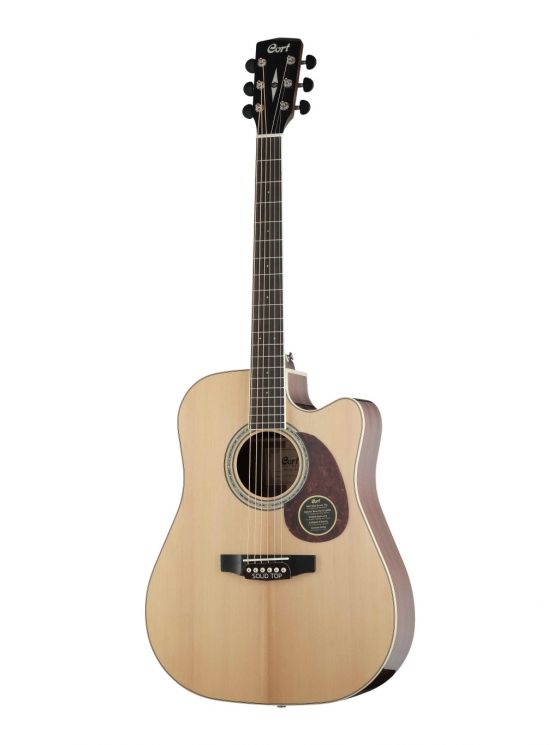 MR710F-NAT-WBAG MR Series Электро-акустическая гитара, с вырезом, цвет нат.глянцевый, чехол, Cort