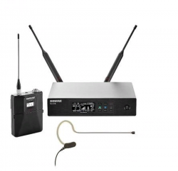 SHURE QLXD14E/153B G51 цифровая радиосистема с ушным микрофоном MX153B, конденсаторным всенаправленным, 470-534 МГц. Черный