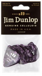 Dunlop 483P13HV Celluloid Purple Pearloid Heavy 12Pack  медиаторы, жесткие, 12 шт.