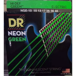DR Strings NGE-10  Струны для электрогитары NEON Green Electric 10-46 Medium, зелёный неон