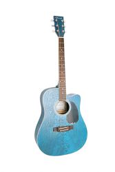F675C-BL Акустическая гитара, с вырезом, синяя, Caraya