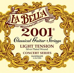 2001L 2001 Light Комплект струн для классической гитары, слабое натяжение, посеребренные, La Bella