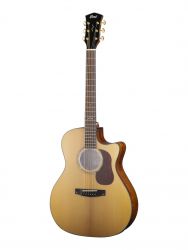 Gold-A6-WCASE-NAT Электро-акустическая гитара, с вырезом, цвет натуральный, с чехлом, Cort