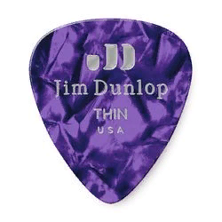 Dunlop 483P13TH Celluloid Purple Pearloid Thin 12Pack  медиаторы, тонкие, 12 шт.