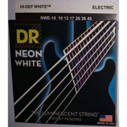 DR Strings NWE-10  Струны для электрогитары NEON White Electric 10-46 Medium, белый неон