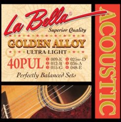 40PUL Golden Alloy  Ultra Light, 9-48, La Bella