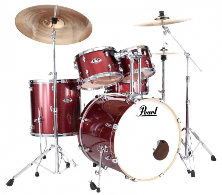 Pearl EXX725BR/ C704  ударная установка из 5-ти барабанов, цвет Black Cherry Glitter+стойки и тарелки