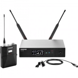 SHURE QLXD14E/84 G51 цифровая радиосистема с петличным микрофоном WL184, конденсаторным суперкардиоидным, 470-534 МГц. Черный