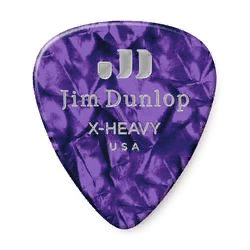 Dunlop 483P13XH Celluloid Purple Pearloid Extra Heavy 12Pack  медиаторы, очень жесткие, 12 шт.