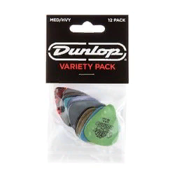 Dunlop PVP102 Variety 12Pack  набор из 6 видов популярных медиаторов средние/ жесткие, 12 шт.