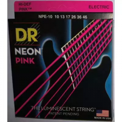 DR Strings NPE-10  Струны для электрогитары NEON Pink Electric 10-46 Medium, розовый неон