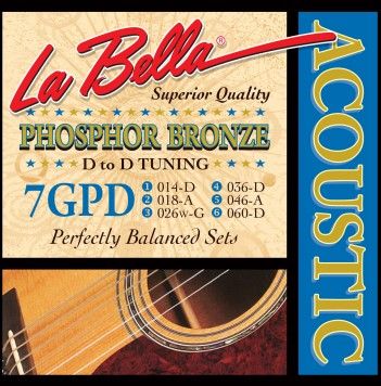 7GPD Phosphor Bronze D to D Tuning, 14-60, La Bella