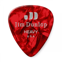 Dunlop 483P09HV Celluloid Red Pearloid Heavy 12Pack  медиаторы, жесткие, 12 шт.
