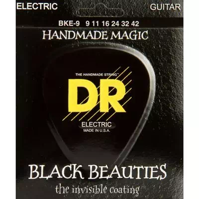 DR Strings BKE-9  Струны для электрогитары Blk Beauties Electric 9-42 Lite, чёрное покрытие K3