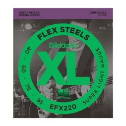 EFX220 FlexSteels Комплект струн для бас-гитары, Super Light, 40-95, сталь, Long Scale, D'Addario