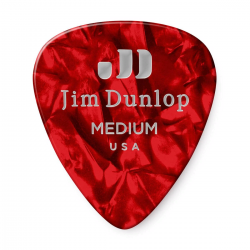 Dunlop 483P09MD Celluloid Red Pearloid Medium 12Pack  медиаторы, средние, 12 шт.